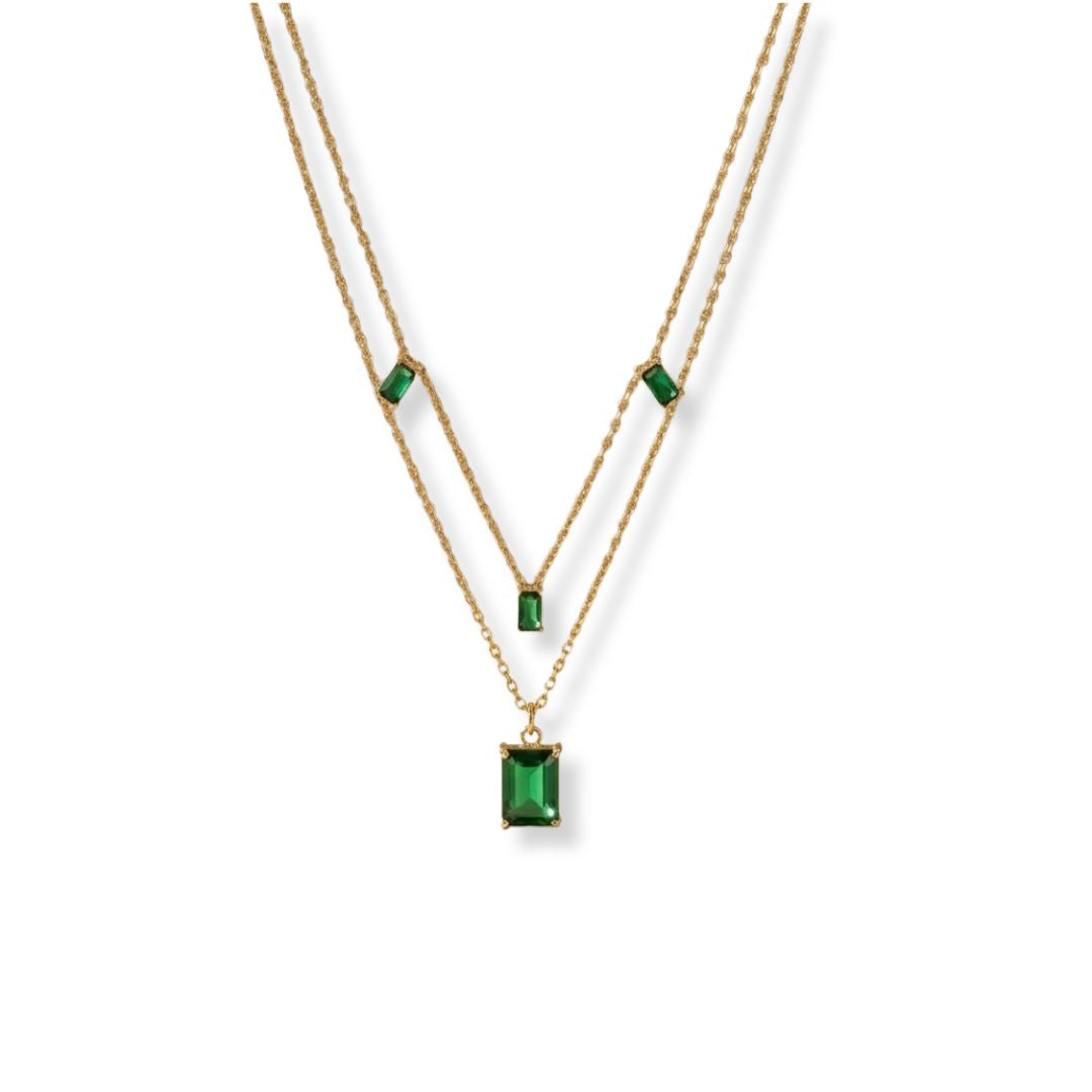 Elara Verde Layered Necklace