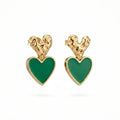 Emerald Heart Drop Earrings