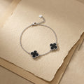 Midnight Clover Charm Bracelet