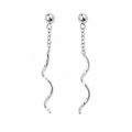 Silver Twist Drop Earrings