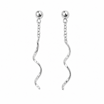 Silver Twist Drop Earrings