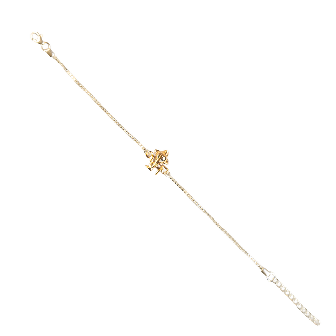 92.5 Silver Rose Gold Radiance Shree Ganeshji Rakhi