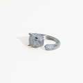 The Empress Panther  Silver Adjustable Ring