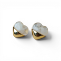 Timeless Clear Quartz Gold Heart Earrings