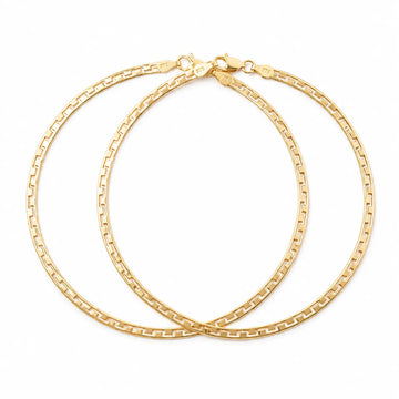 Golden Greek Pattern Anklet Set (Pair)