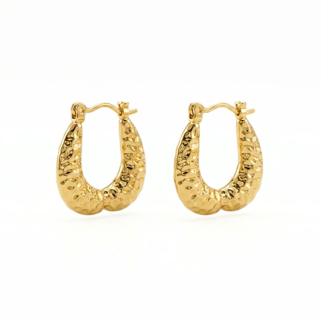 Aurelia Textured Gold Hoop Earrings