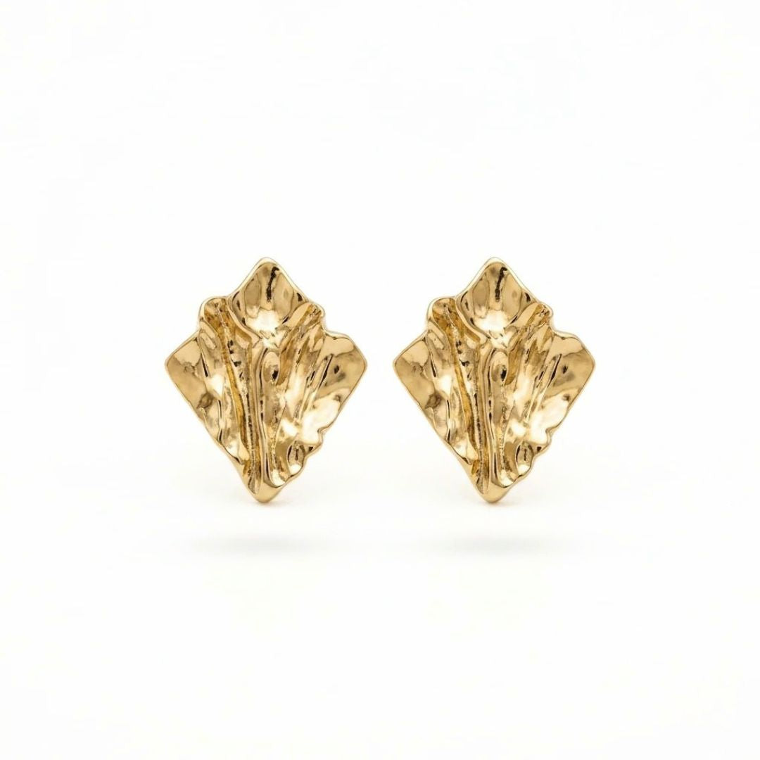Auric Crinkle Stud Earrings