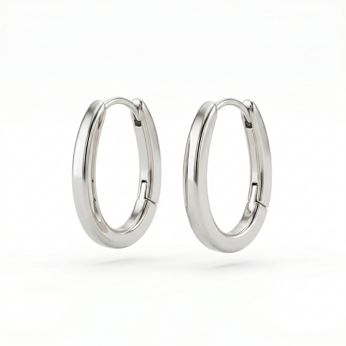 Luna Silver Hoop Earrings