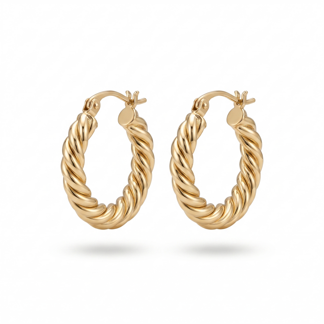 Lunara Twisted Gold Hoop Earrings