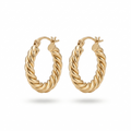 Lunara Twisted Gold Hoop Earrings
