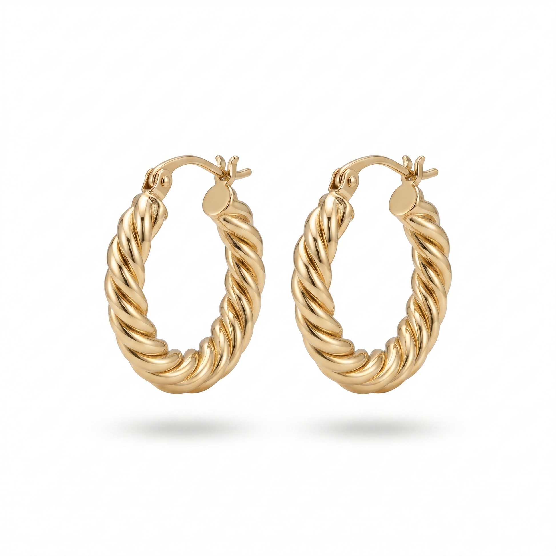 Lunara Twisted Gold Hoop Earrings
