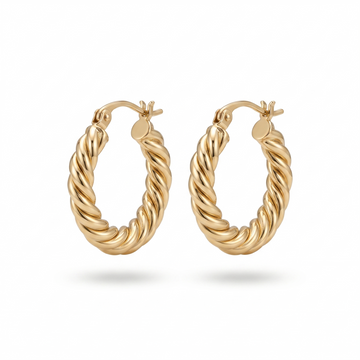 Lunara Twisted Gold Hoop Earrings