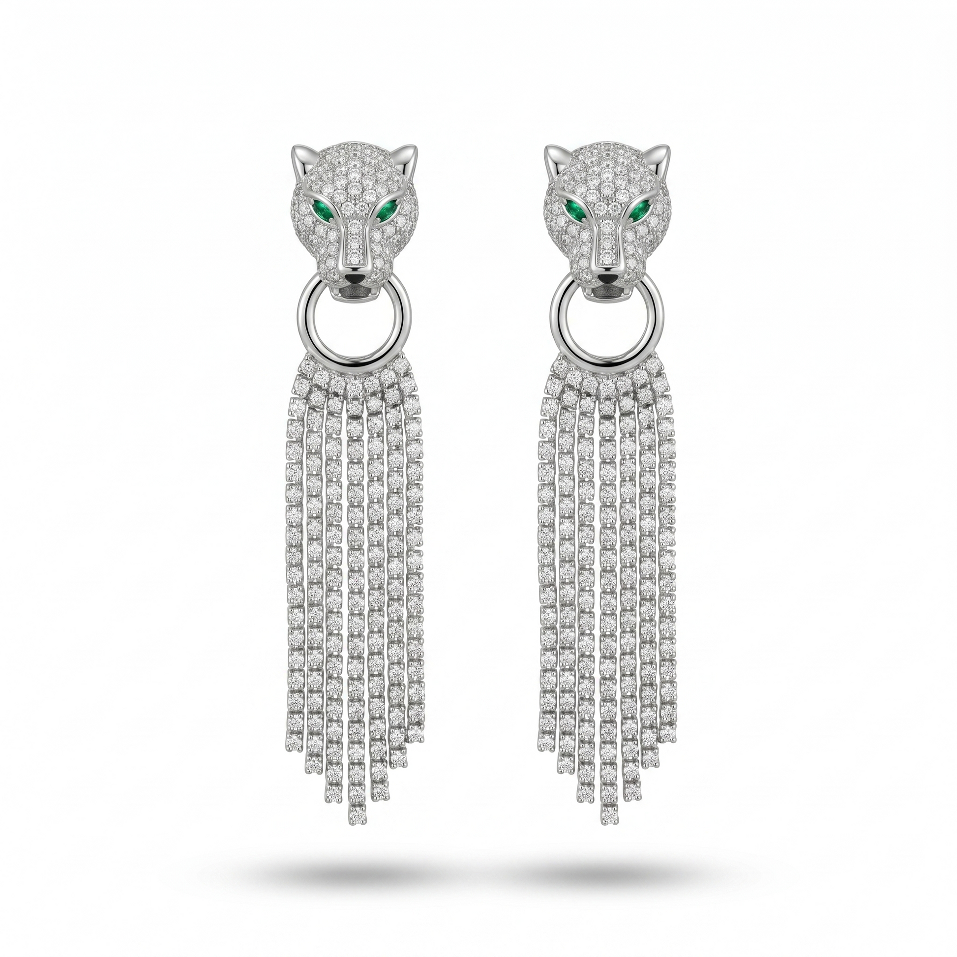 Panthéra Crystal Tassel Earrings