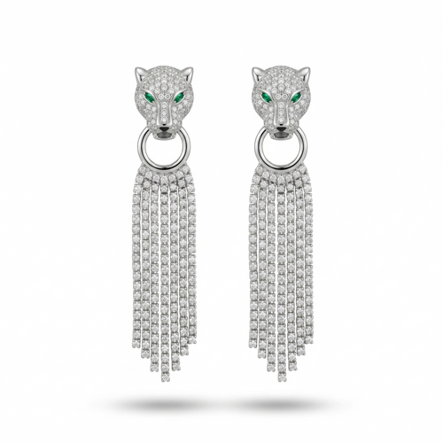 Panthéra Crystal Tassel Earrings