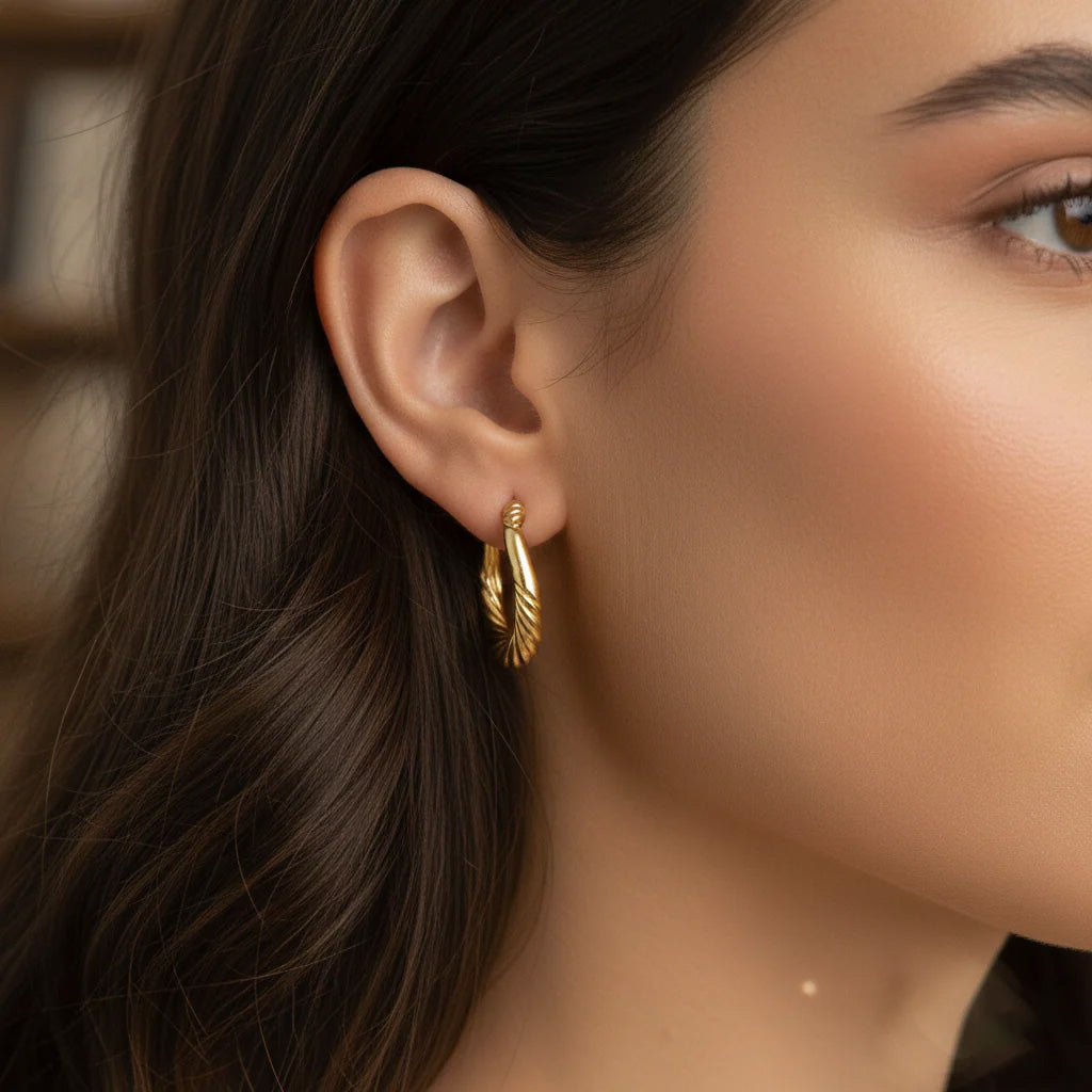 Gold Swirl Hoops