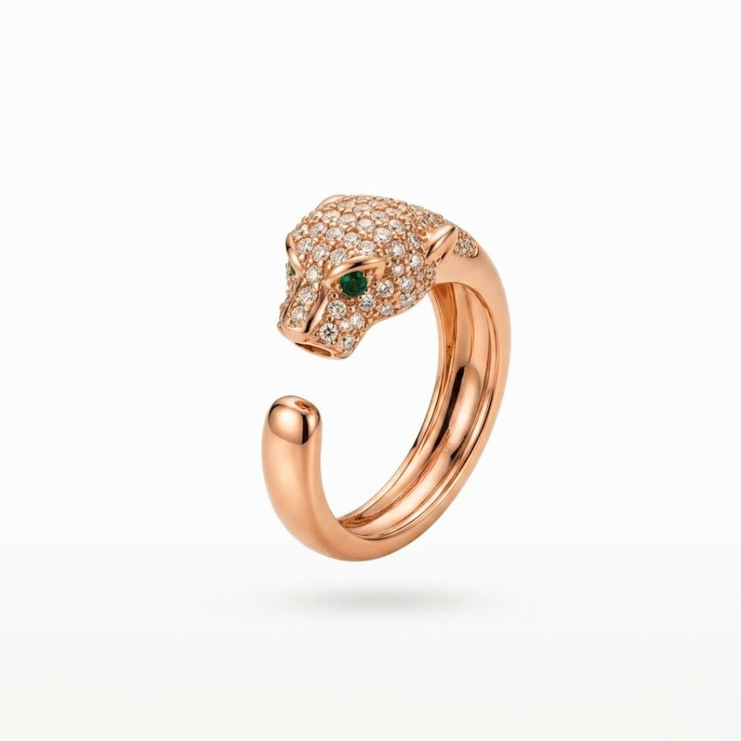 The Empress Panther Rose Gold Adjustable Ring